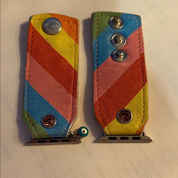 Watch Me Creations Excellent Condition Soft Leather Striped Apple Watch Band.